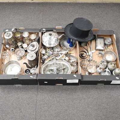 Lot 188 - Three boxes of silver plated items