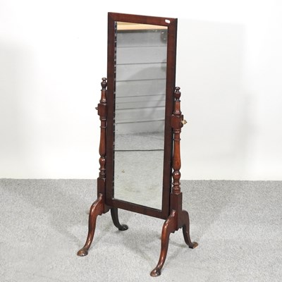 Lot 445 - An early 20th century cheval mirror