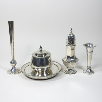 Lot 35 - A Victorian silver inkwell