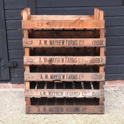 Lot 303 - A set of six wooden fruit trays