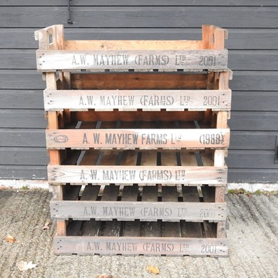 Lot 329 - A set of six wooden fruit trays