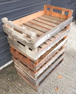 Lot 329 - A set of six wooden fruit trays