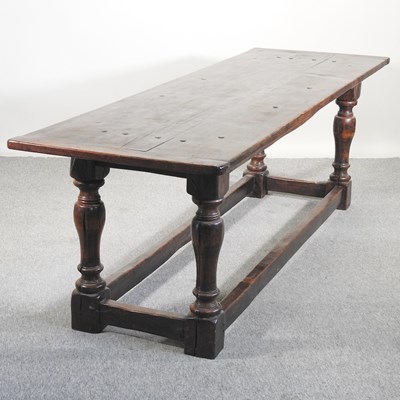 Lot 521 - An 18th century style oak refectory table