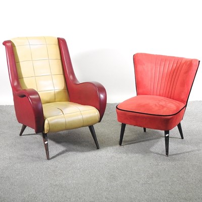 Lot 611 - A 1950's vinyl upholstered armchair