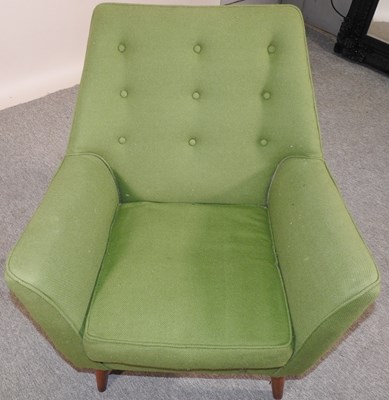 Lot 623 - A 1960's green upholstered armchair