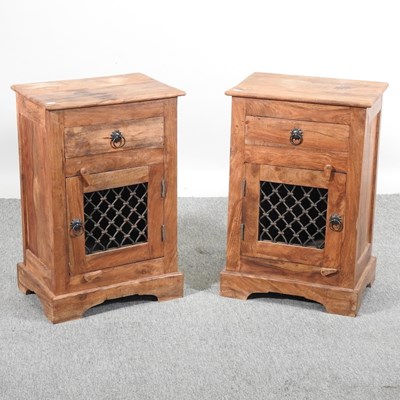 Lot 436 - A pair of modern hardwood bedside cabinets