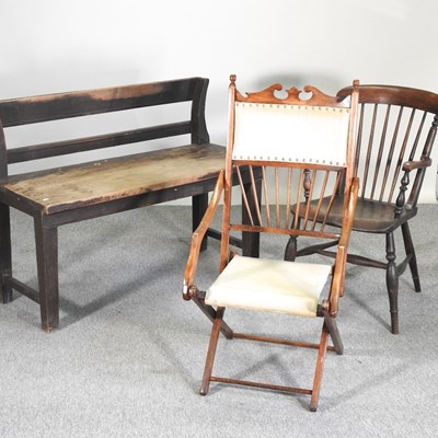 Lot 373 - A Victorian folding desk chair