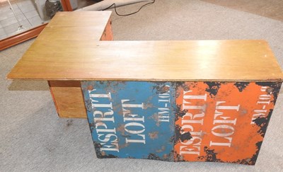 Lot 363 - A wooden corner bench