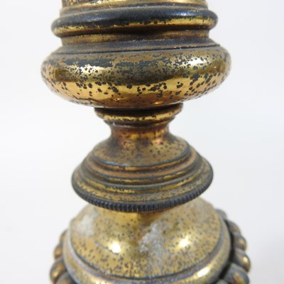 Lot 51 - A 19th century gilt oil lamp