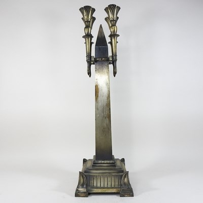 Lot 26 - A large Art Deco silvered bronze lamp base