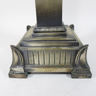 Lot 26 - A large Art Deco silvered bronze lamp base