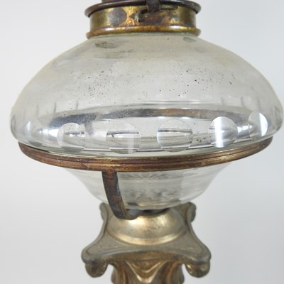 Lot 151 - An Art Nouveau spelter and marble oil lamp base