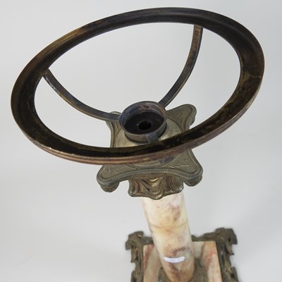 Lot 151 - An Art Nouveau spelter and marble oil lamp base