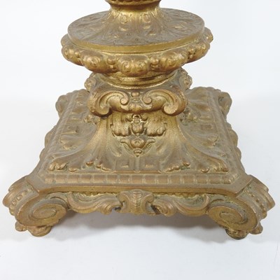 Lot 156 - A 19th century spelter oil lamp