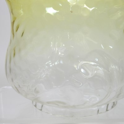 Lot 92 - A yellow glass oil lamp shade