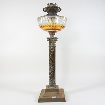 Lot 168 - A 19th century simulated marble oil lamp base