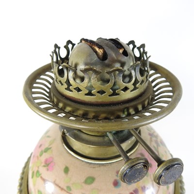 Lot 77 - An ornate 19th century brass oil lamp
