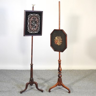 Lot 533 - Two 19th century pole screens