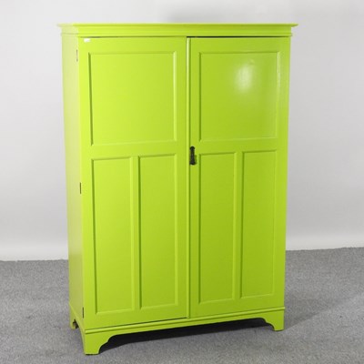 Lot 381 - An early 20th century painted wardrobe