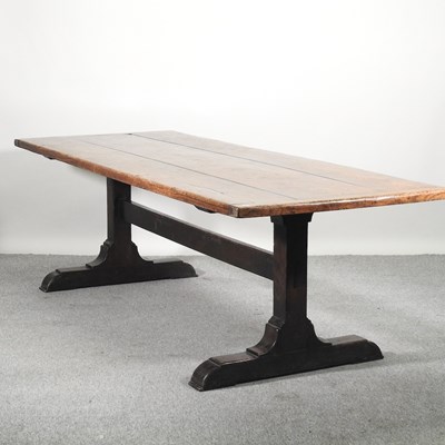 Lot 577 - An oak refectory table