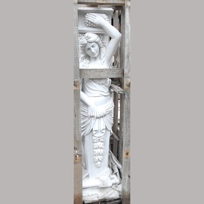 Lot 654 - A pair of life sized carved marble columns