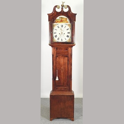 Lot 417 - A George III oak cased long case clock