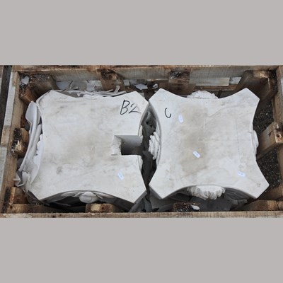 Lot 675 - A pair of carved marble capitals