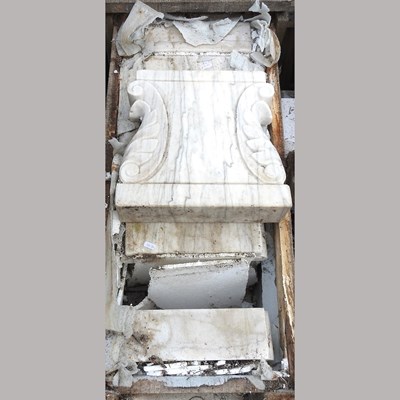 Lot 683 - Eight white marble supports