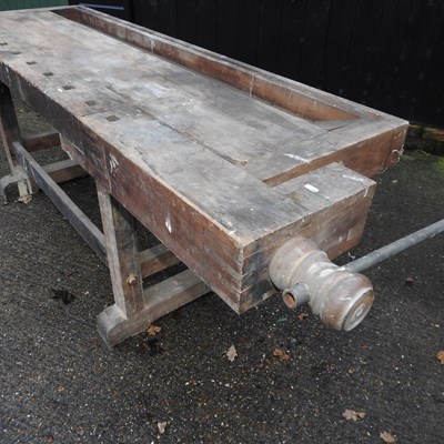 Lot 338 - A wooden work bench