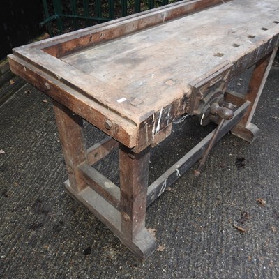 Lot 338 - A wooden work bench