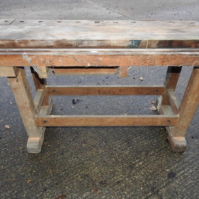 Lot 338 - A wooden work bench