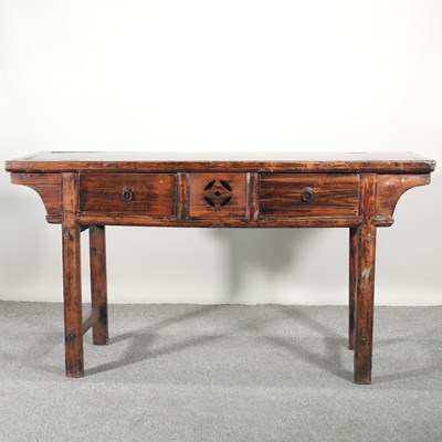 Lot 466 - A Chinese elm side table