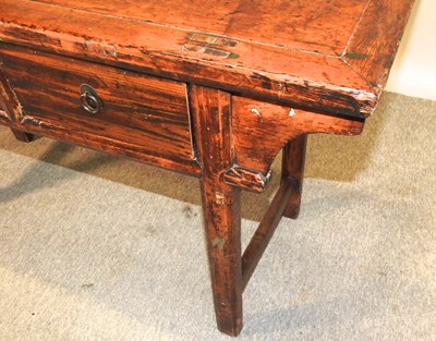 Lot 466 - A Chinese elm side table