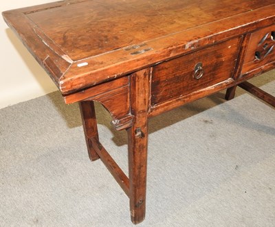 Lot 466 - A Chinese elm side table