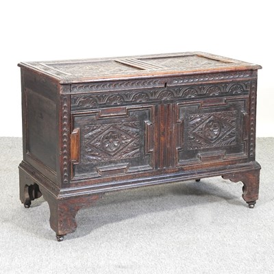 Lot 520 - An 18th century and later oak coffer