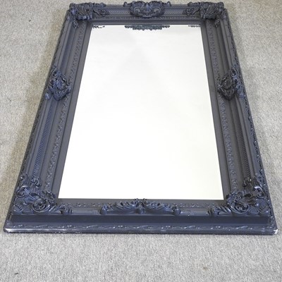 Lot 576 - A large grey painted wall mirror