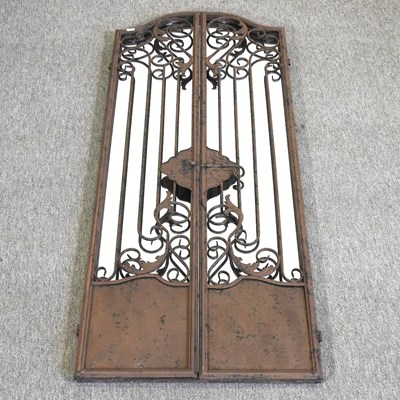 Lot 339 - A rusted iron garden mirror