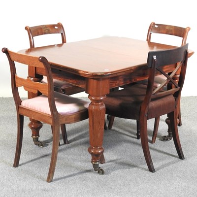 Lot 505 - A Victorian dining table and four chairs