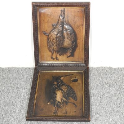 Lot 443 - A pair of Victorian embossed pictures