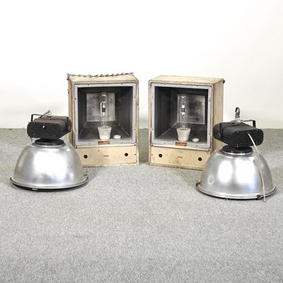 Lot 330 - A pair of industrial ceiling lights