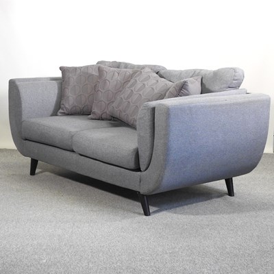 Lot 602 - A grey upholstered sofa