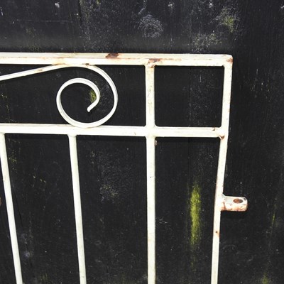 Lot 9 - A pair of French grey painted wrought iron garden gates