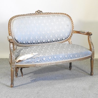 Lot 499 - A French gilt painted two seater sofa