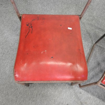 Lot 46 - A set of four mid 20th century tubular metal stacking chairs