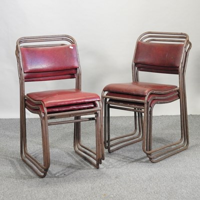 Lot 59 - A set of six mid 20th century tubular metal stacking dining chairs