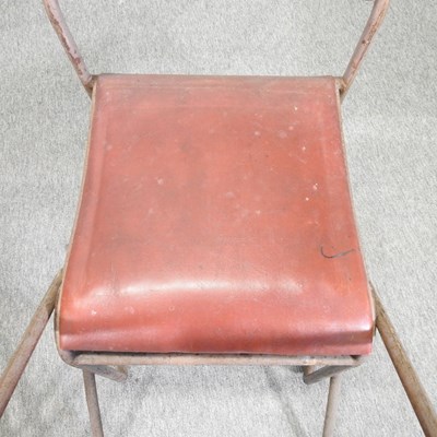 Lot 59 - A set of six mid 20th century tubular metal stacking dining chairs