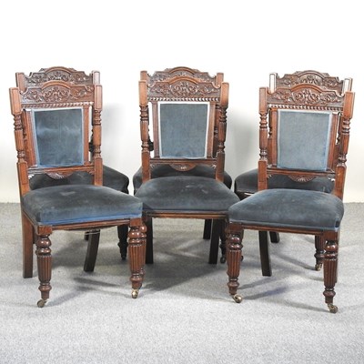 Lot 524 - A set of six Edwardian dining chairs