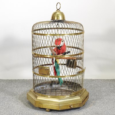 Lot 529 - A large brass birdcage