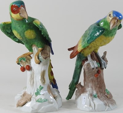 Lot 71 - A large Dresden pottery model of a parrot