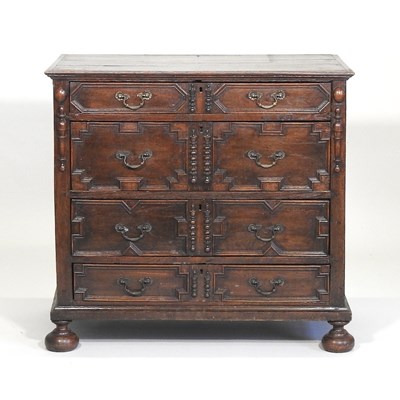 Lot 299 - A Charles II oak chest